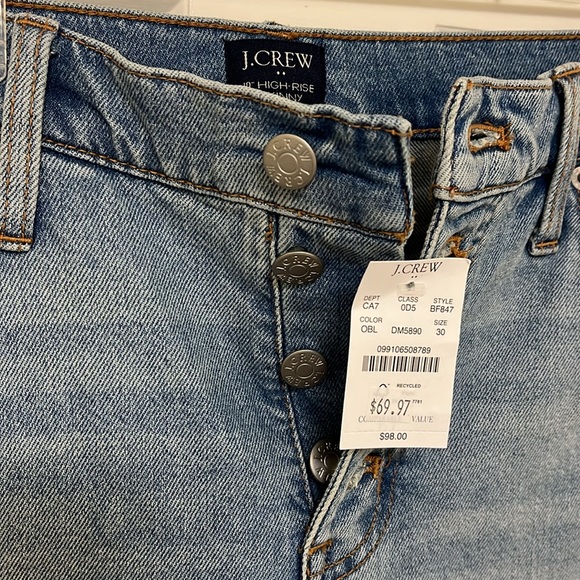 NWT J.Crew 10” High Rise Skinny All Day Stretch Distressed Jean- Size 30 - Picture 4 of 10